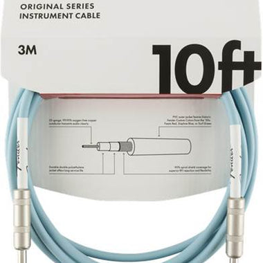 Fender Original Series 10ft Instrument Cable, Daphne Blue