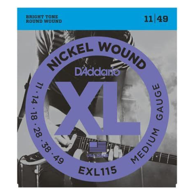 D’Addario EXL115 Nickel Wound Electric String Set – Medium (11-49)
