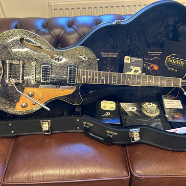 Duesenberg Starplayer TV 25th Anniversary in Black Sparkle with Case