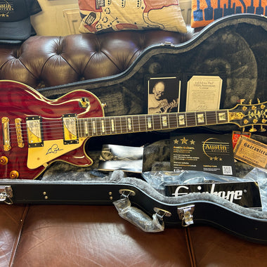 Epiphone Ltd Ed Les Paul Custom 100th Anniversary Electric Guitar - Inc Anniversary Hard Case - pickgaurd hand signed by Les Paul