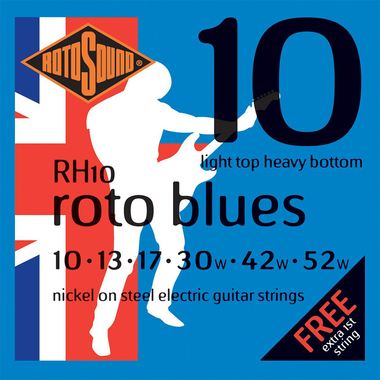 Rotosound RH10 Nickel Light Top/Heavy Bottom Gauge Electric Guitar Strings (10 13 17 30 42 52)