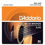 D’Addario EJ10 80/20 Bronze String Set – Extra Light (10-47)