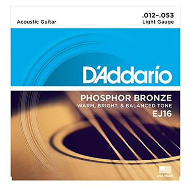 D’Addario EJ16 Phosphor Bronze Light (.012-.053) Acoustic Guitar Strings
