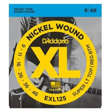 D’Addario EXL125 Nickel Wound Electric String Set – Super Light/Regular (9-46)