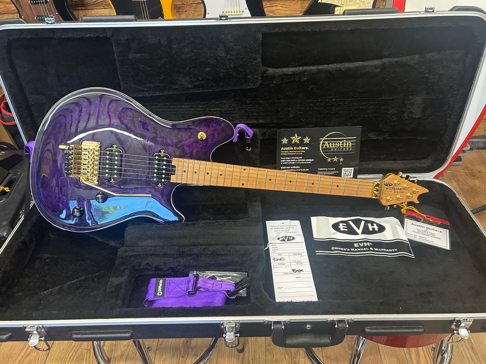 Evh Wolfgang Special QM Purple Burst Inc Hard Case – Austin