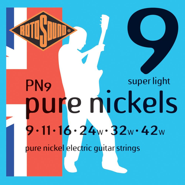Rotosound PN9 Pure Nickel Super Light Gauge Electric Guitar Strings (9