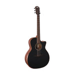 Veelah V4 Series Guitar - Acoustic GA with Cutaway, Solid Top, Arm Rest, Satin Black w/ Veelah Luxury Padded Gig Bag